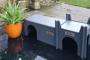 Guinea Pig Castle and House use together or separately a lovely slate grey pet friendly paints mould resistant water resistant and easy towip clean