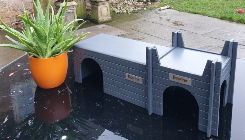 Guinea Pig Castle and House use together or separately a lovely slate grey pet friendly paints mould resistant water resistant and easy towip clean